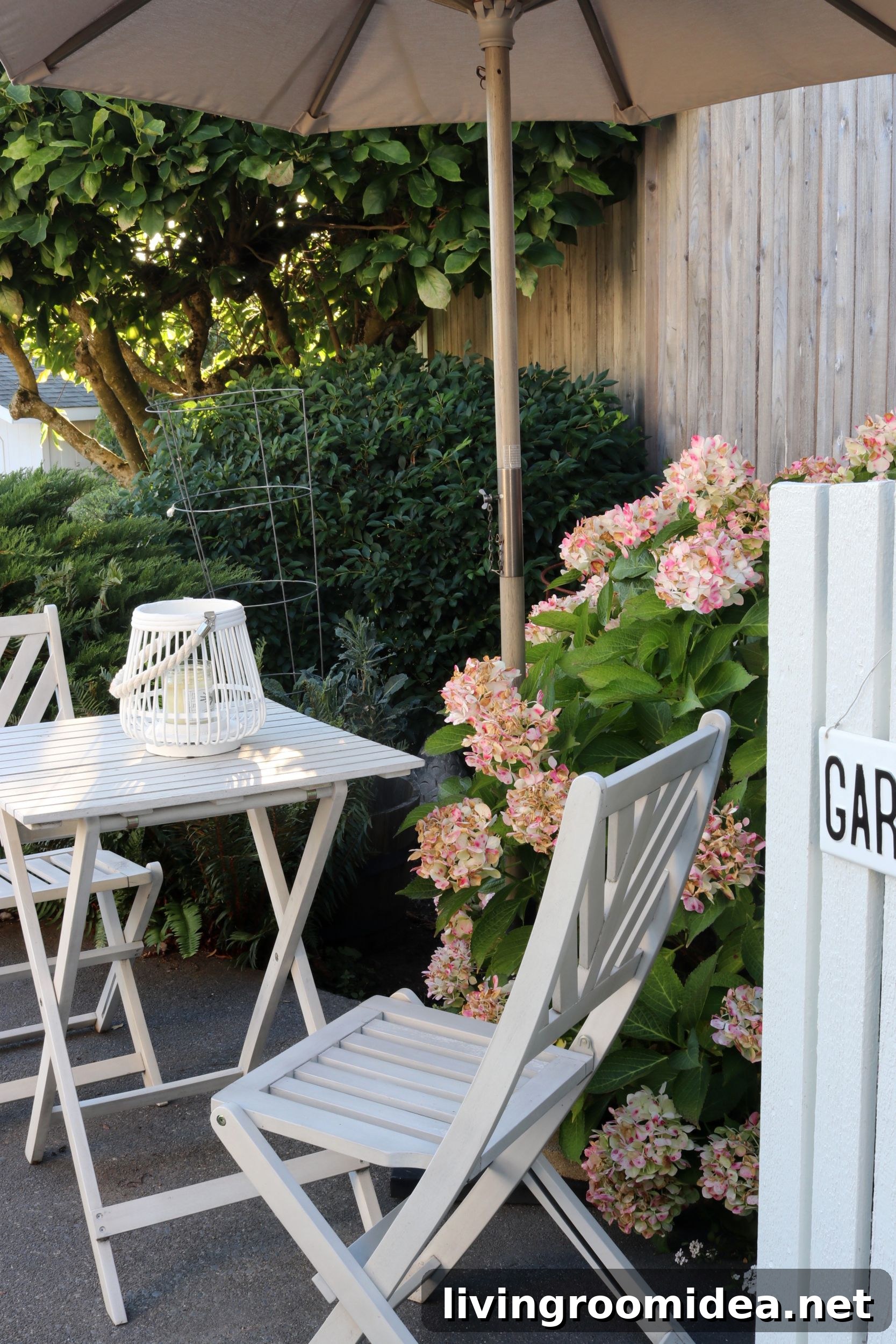 backyard garden cafe table