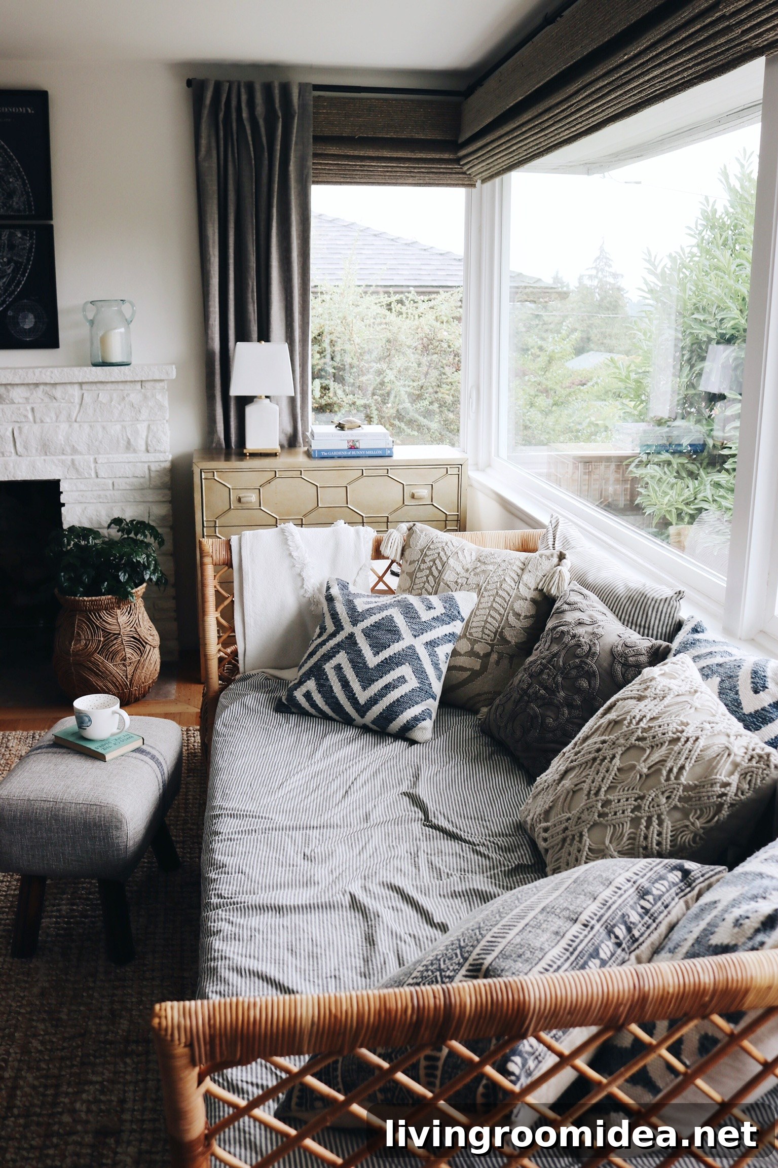 The Inspired Room Blue and White Living Room Decor