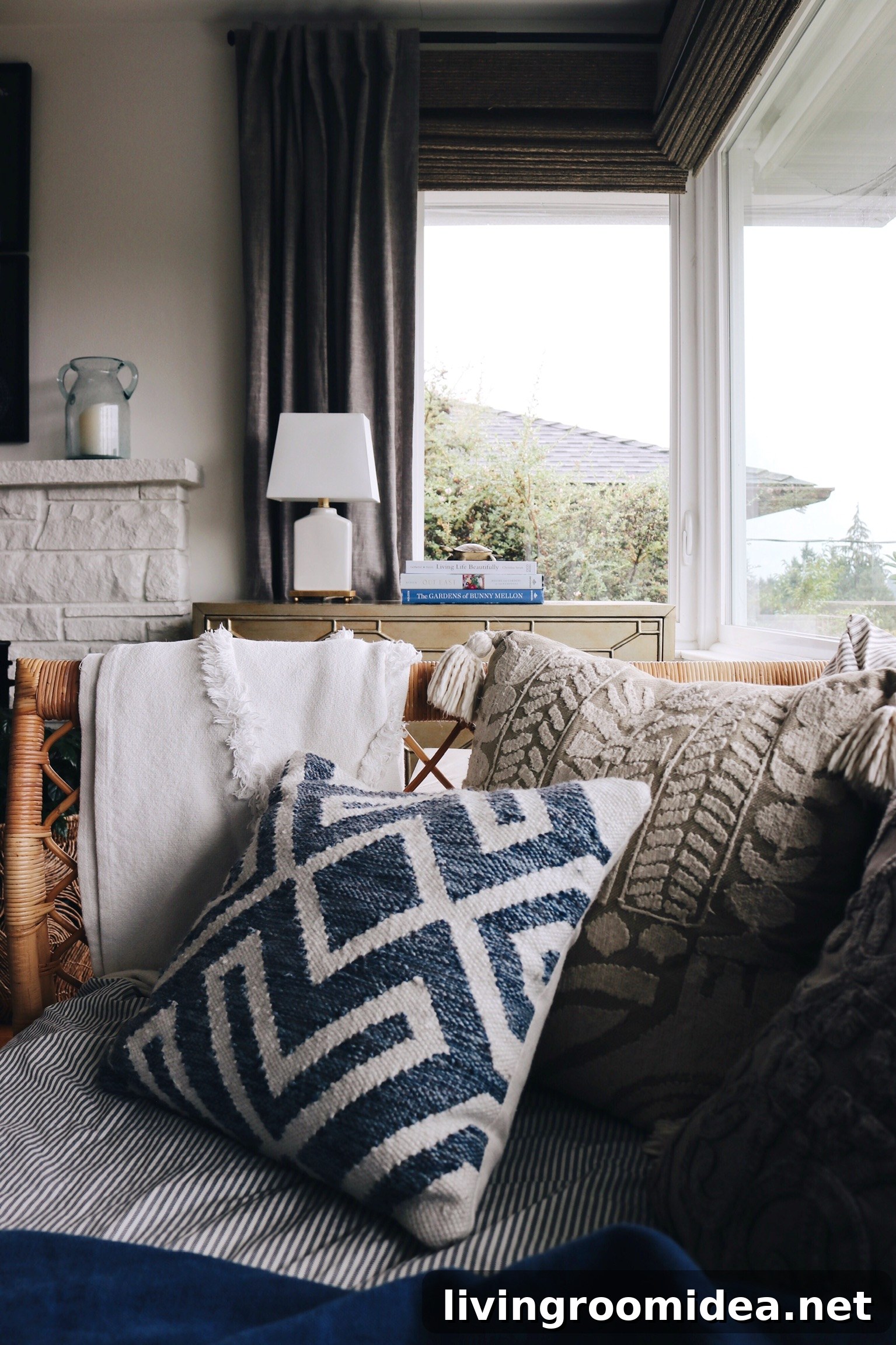 The Inspired Room Blue and White Living Room Decor