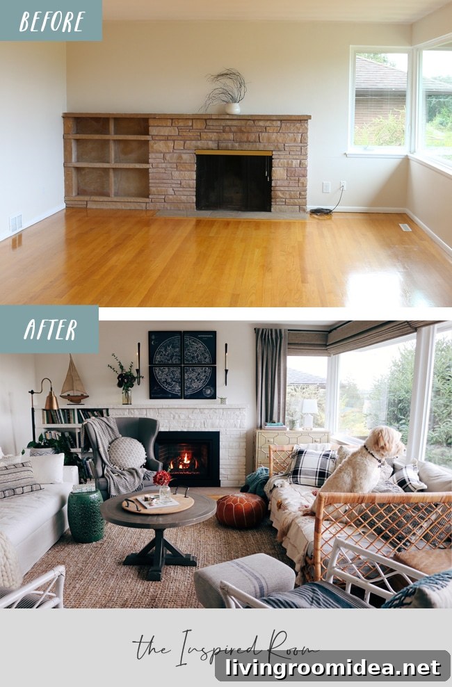 Cozy Winter Room Reveal: Fireplace Insert Installation 3 Before and after fireplace and new gas fireplace insert!