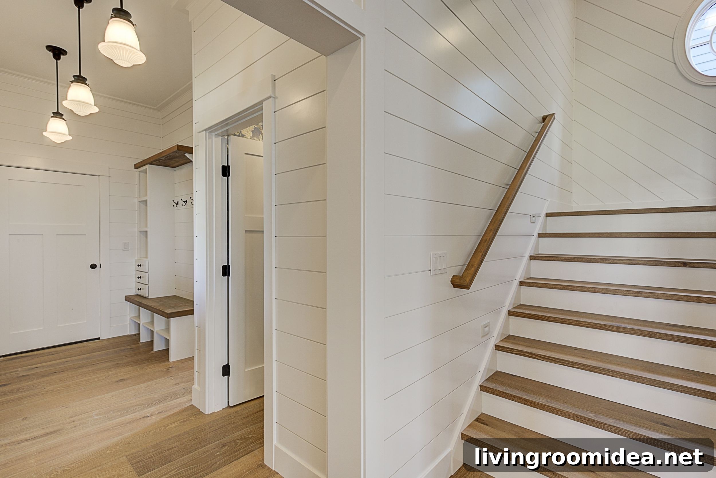 Inside a Dream Beach House in Seabrook: Coastal Home Tour 18 Shiplap hallway