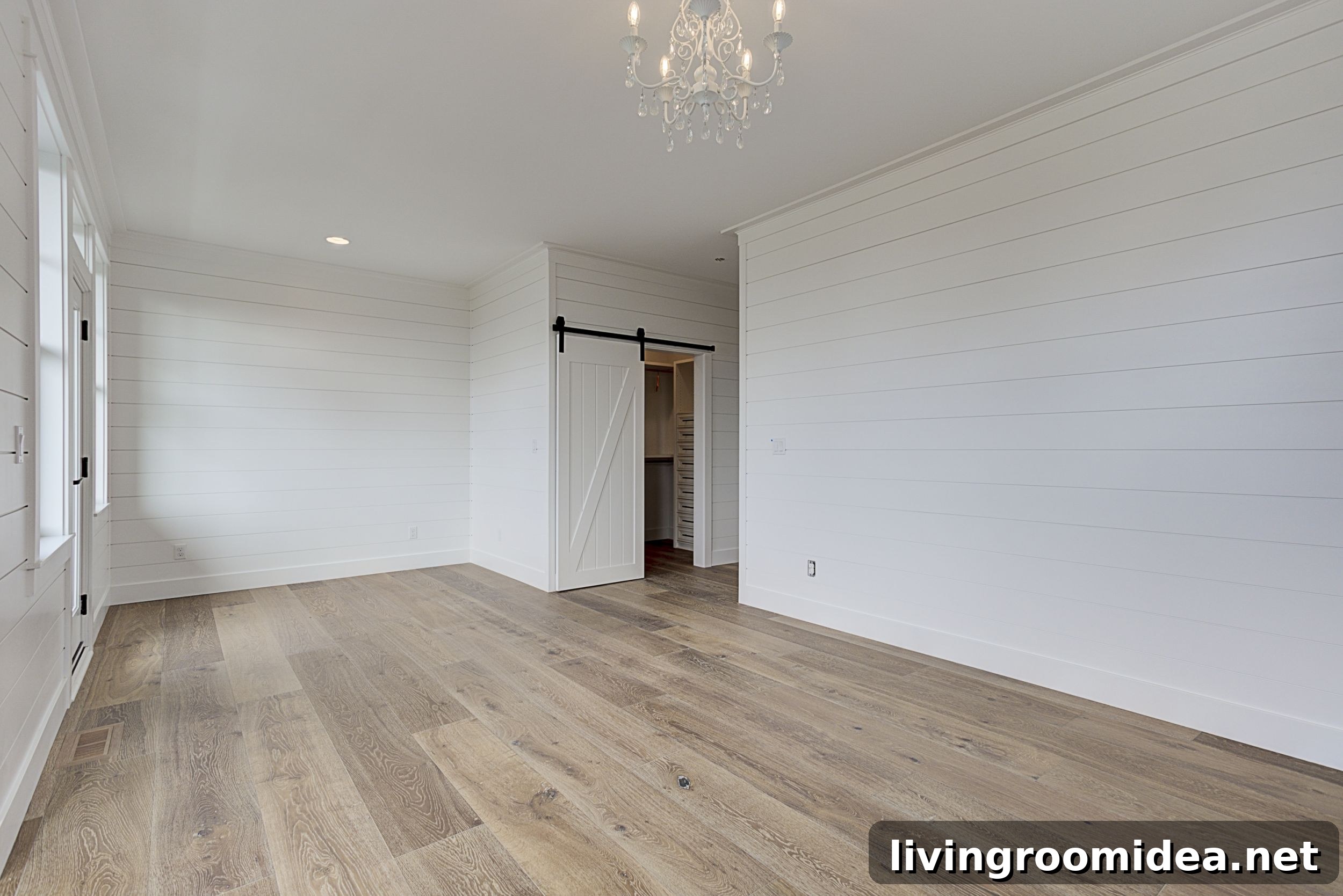 Barndoor with shiplap