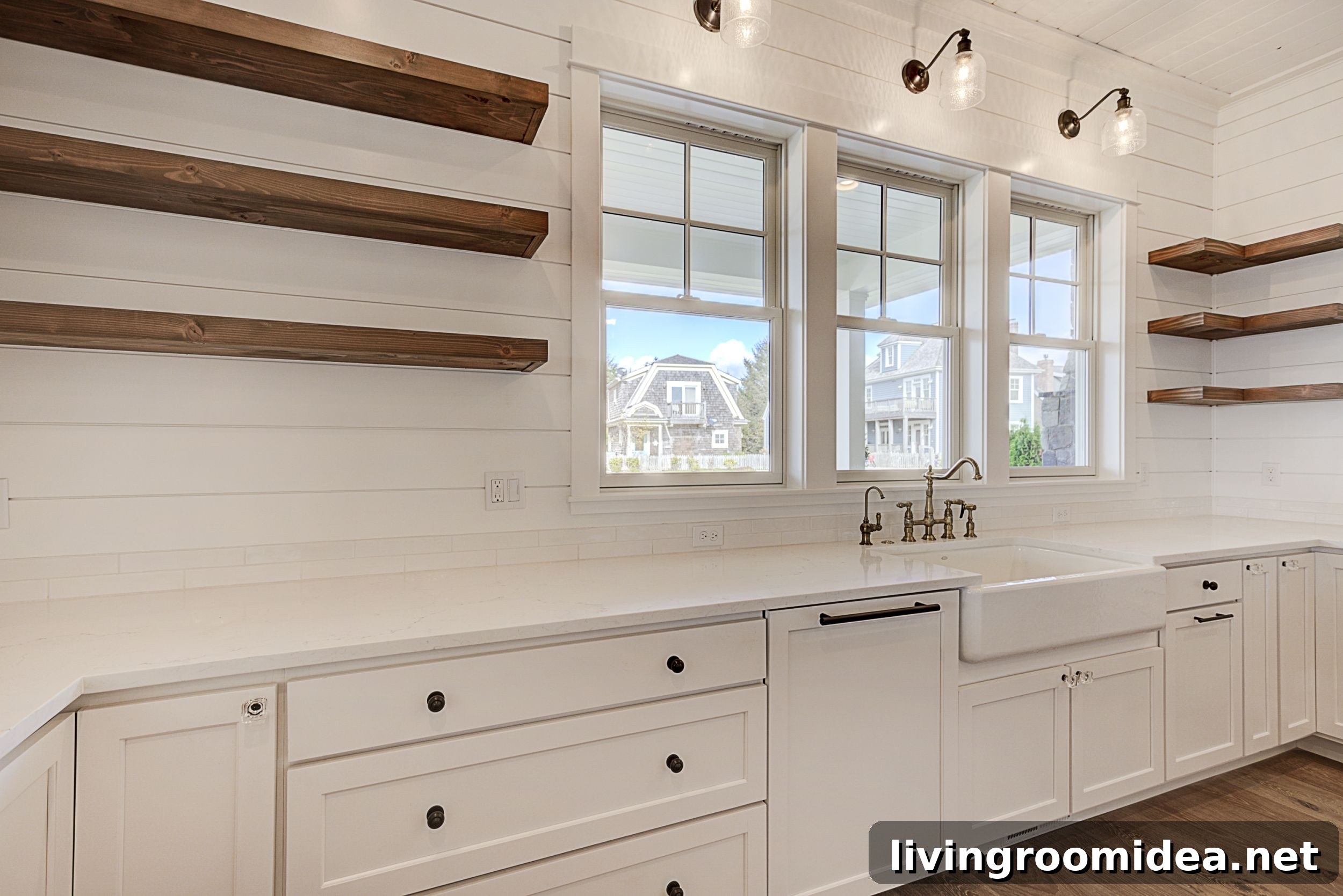 White Coastal Kitchen The Inspired Room - Beach House Tour