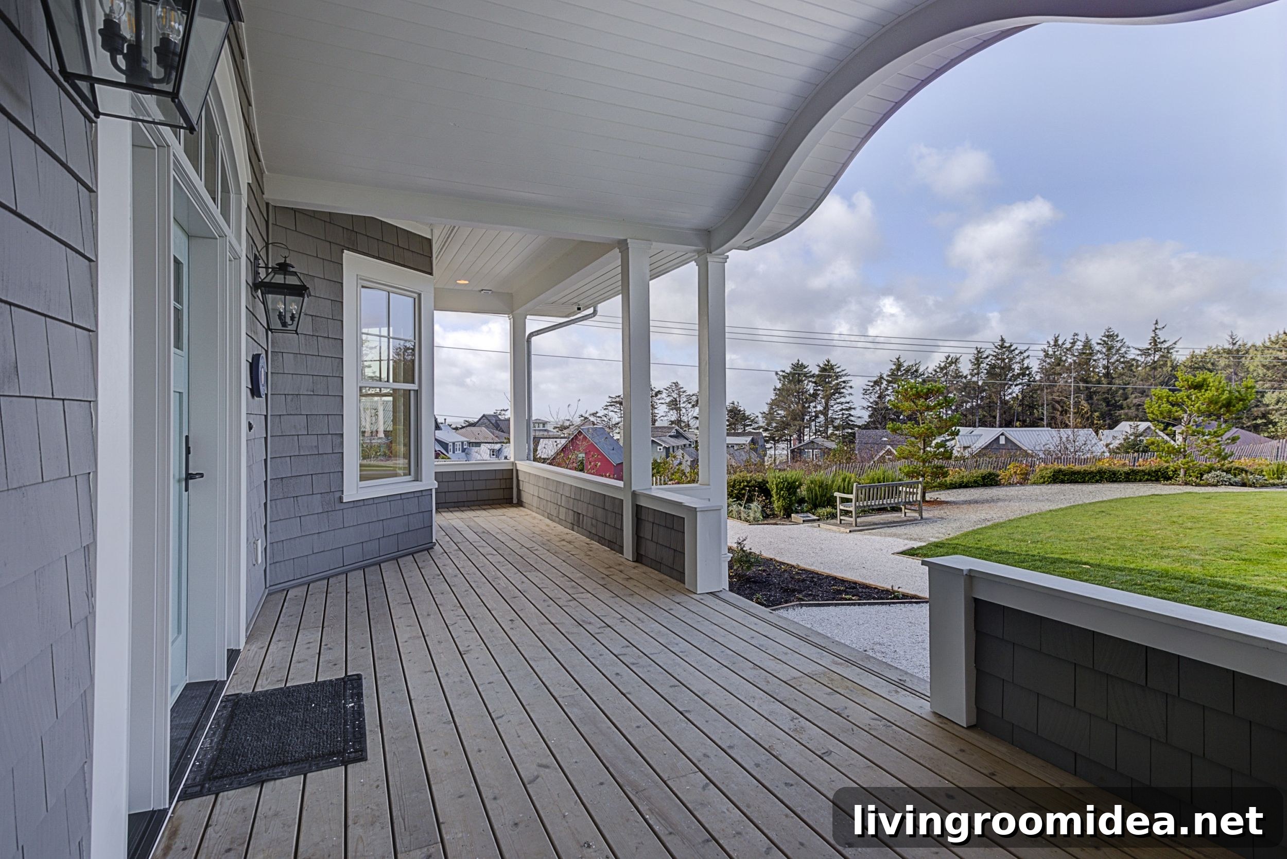Inside a Dream Beach House in Seabrook: Coastal Home Tour 54 Curved front porch roof beach house
