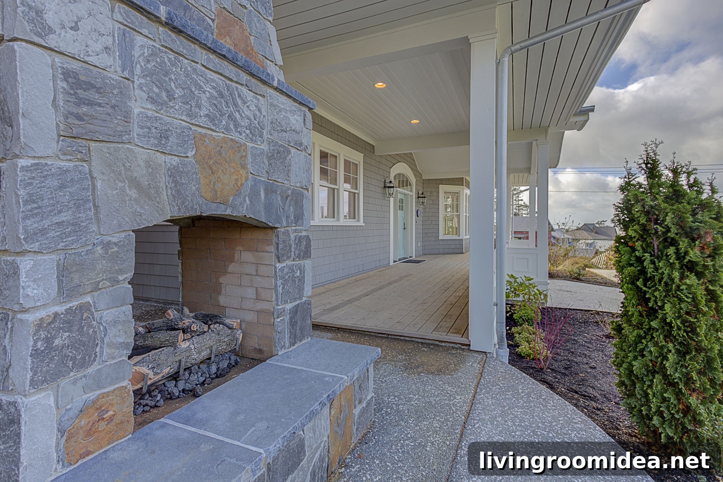 Inside a Dream Beach House in Seabrook: Coastal Home Tour 56 Double sided exterior fireplace