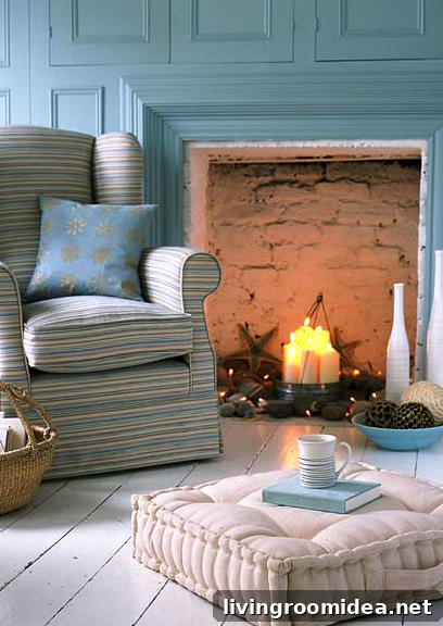 candles and fireplace
