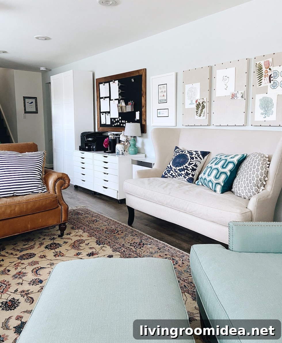 Life Lately: A Tour Inside Our Office and Recent Updates 3 Use what you have to decorate, home office in basement