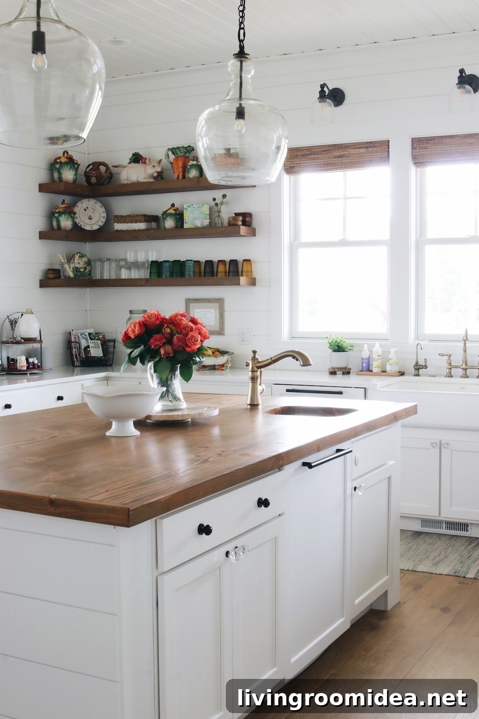 Wood counters island kitchen 