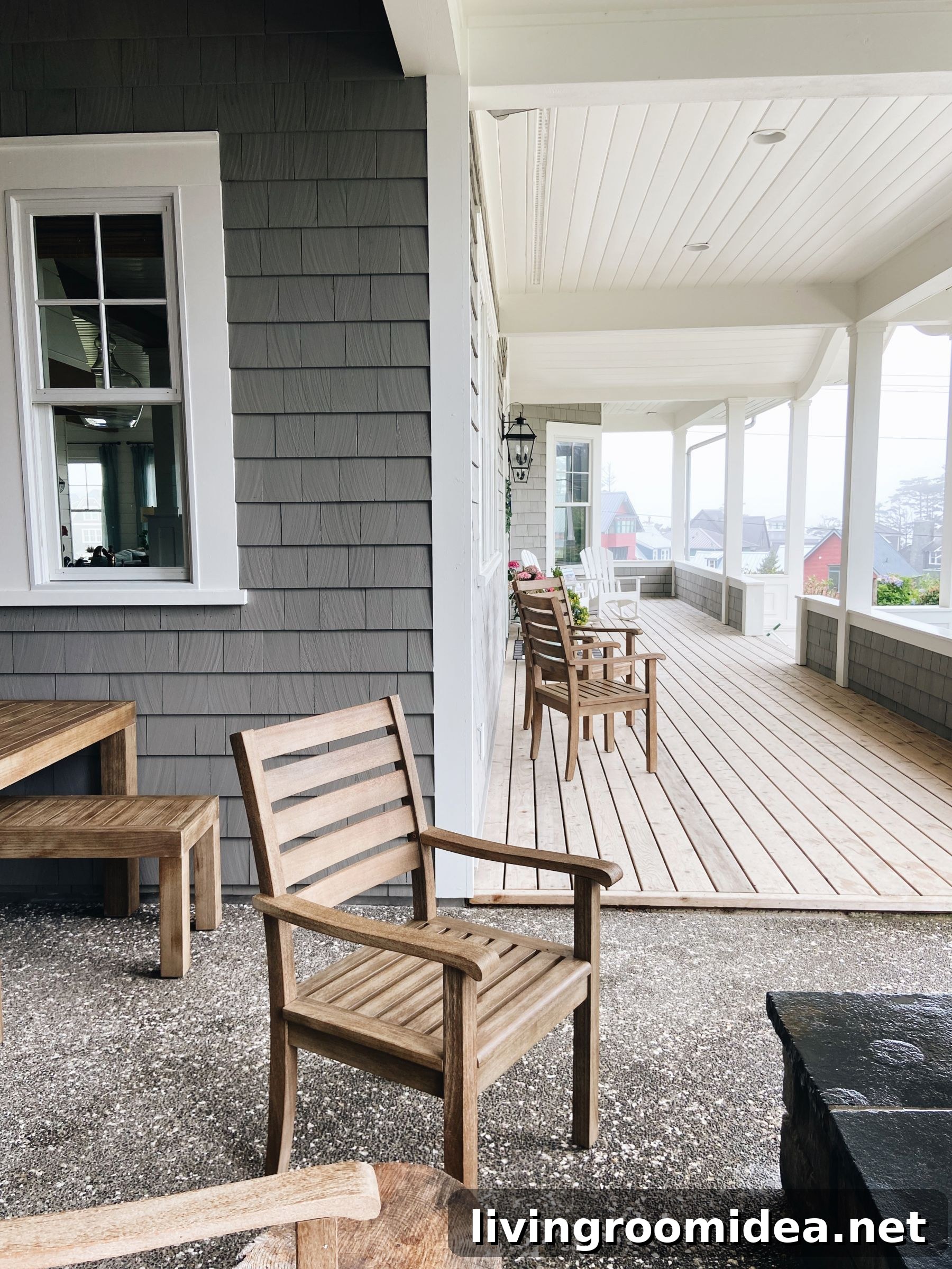 Shingle-Style Beach House Tour in Seabrook, WA 31 Front porch shingled home