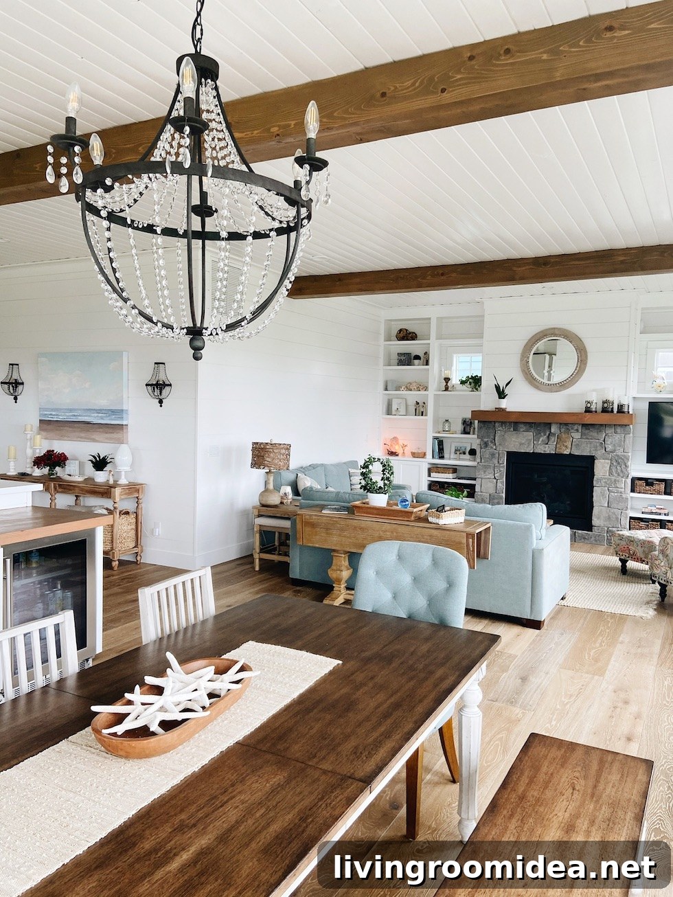 Shingle-Style Beach House Tour in Seabrook, WA 10 Shiplap coastal style house