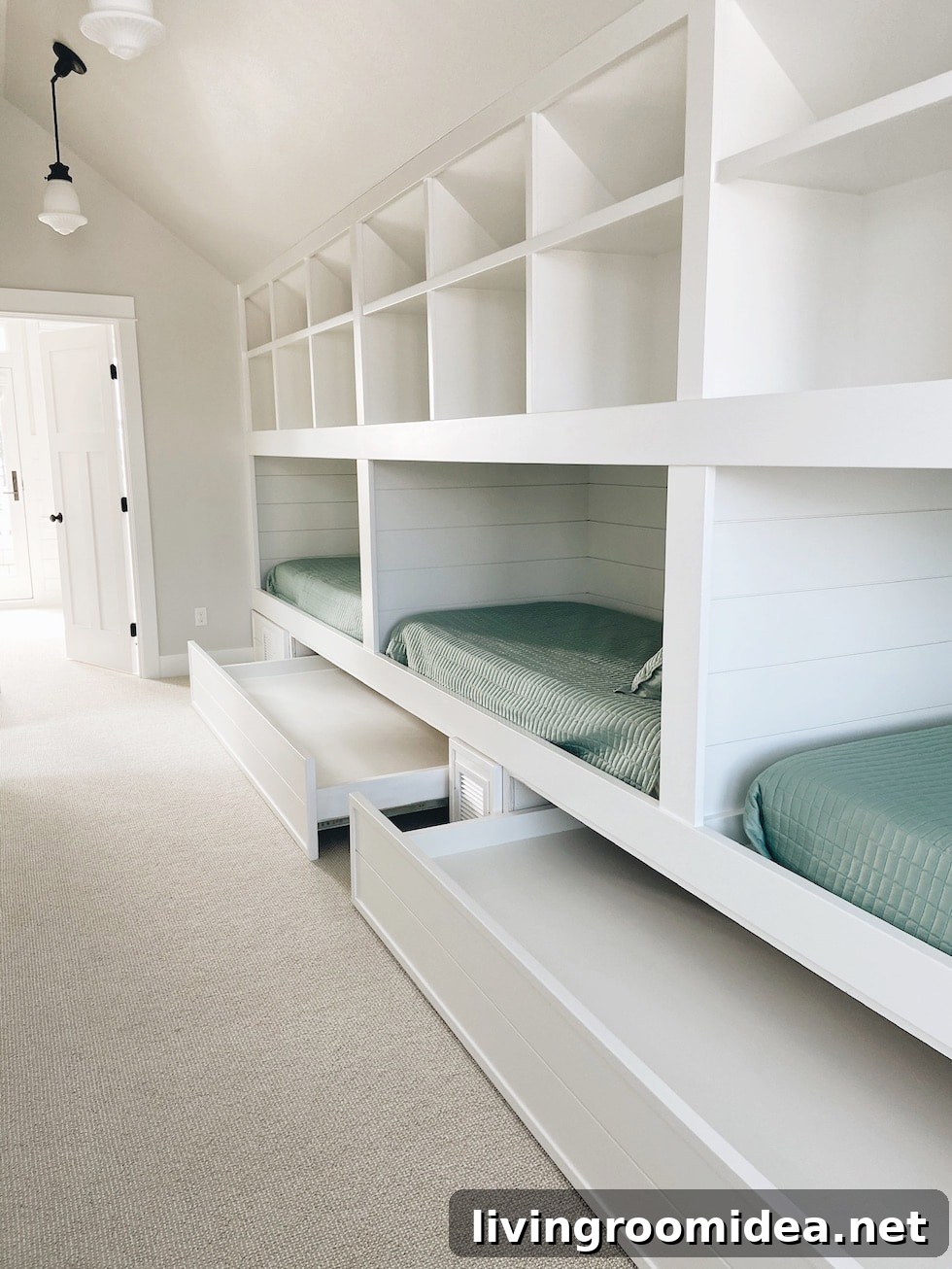 Coastal Dream Home Tour: Upper Levels Walkthrough 25 Built in bunk room