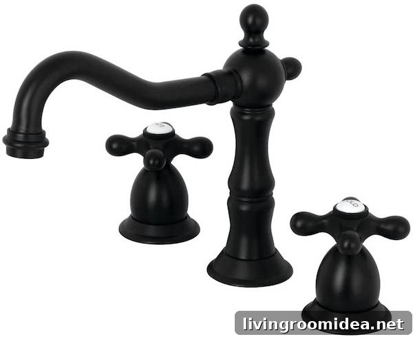 One-Month Bathroom Makeover: New Faucets & Fast Update 4 vintage style black faucet