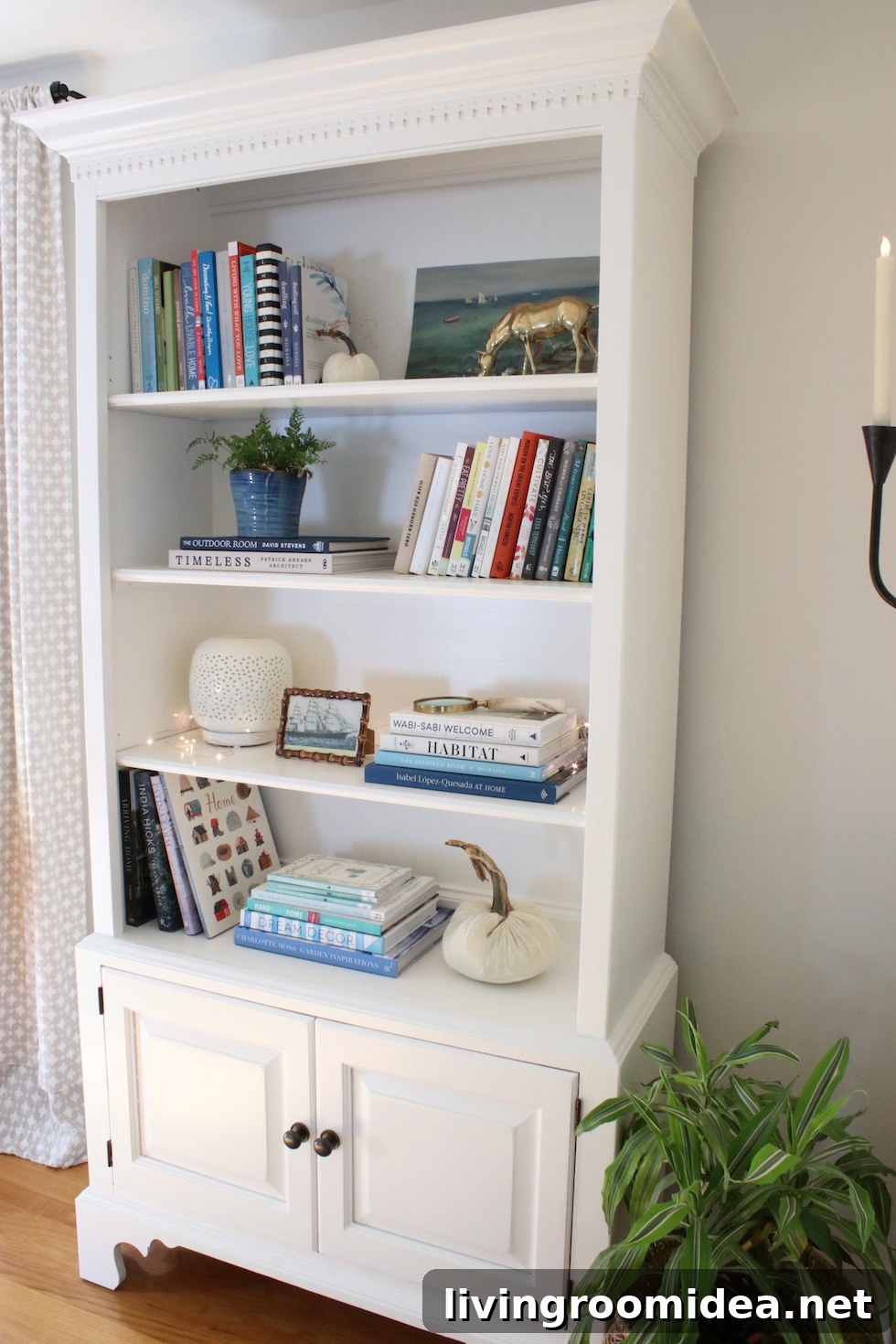 White Painted Wood Bookcase Makeover: Before and After Photos 4 img 128870 3 1