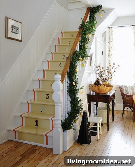 Numbered stairs in Sarah's house