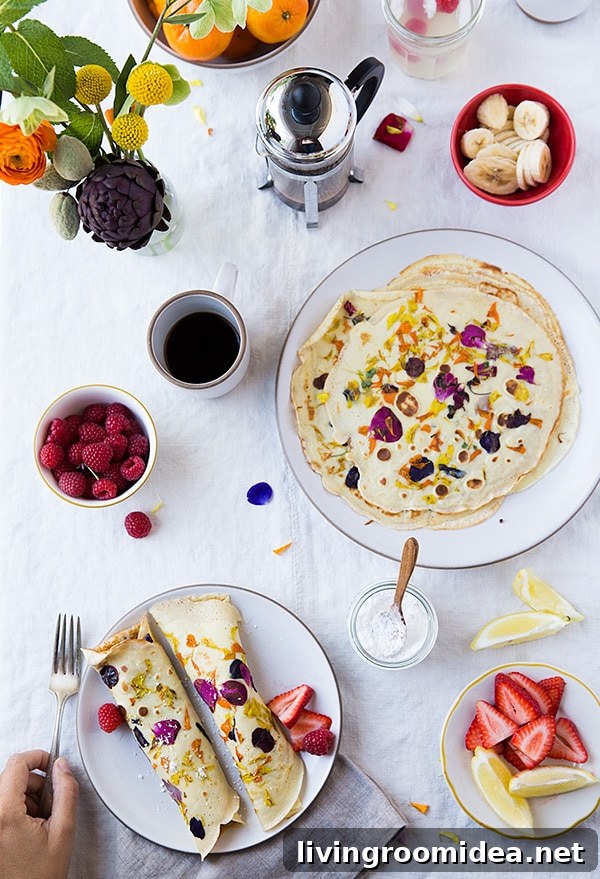 Edible Flower Crepes
