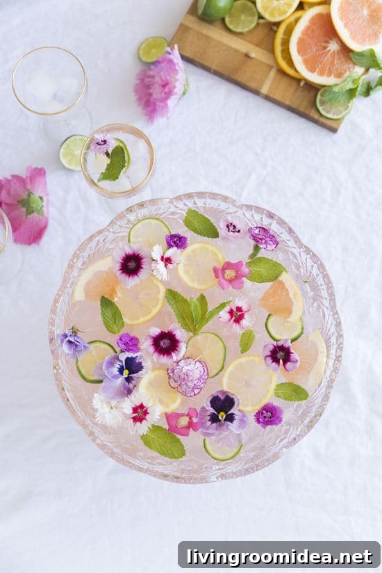 Flower-filled punch bowl