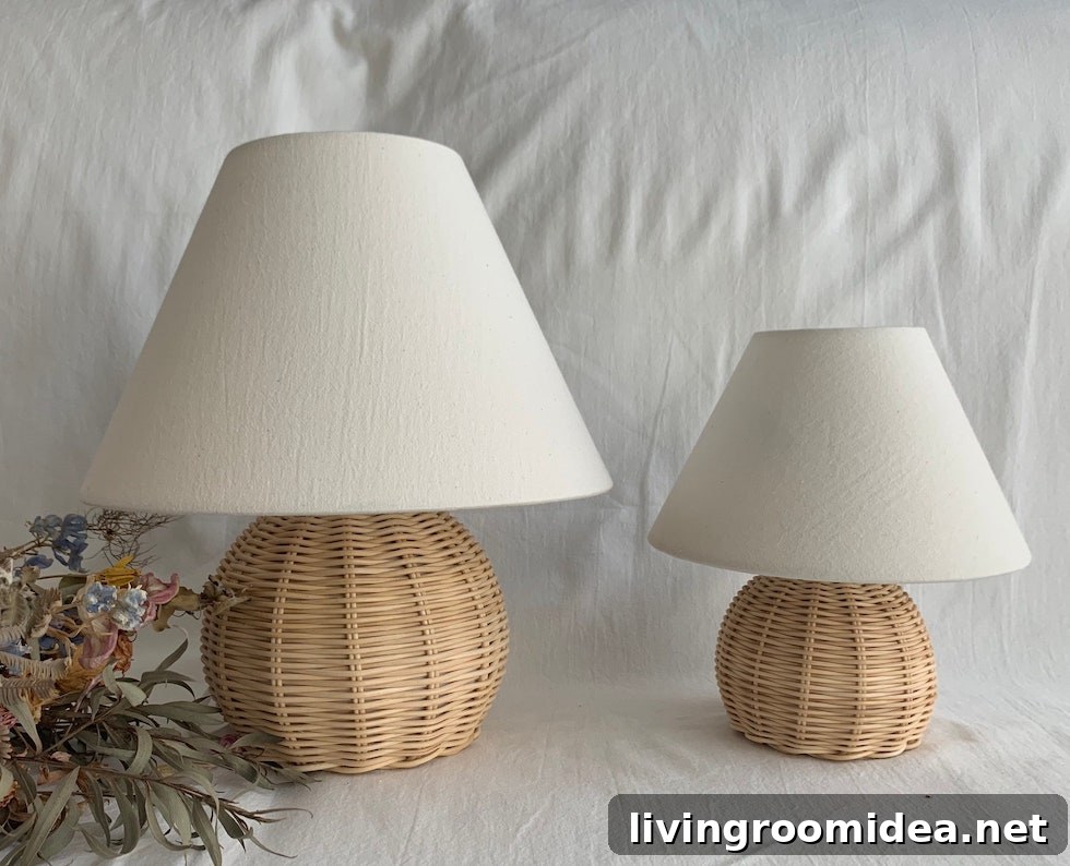 Mini Table Lamps and Accent Lighting Ideas for Cozy Rooms 7 Rattan lamps with shades