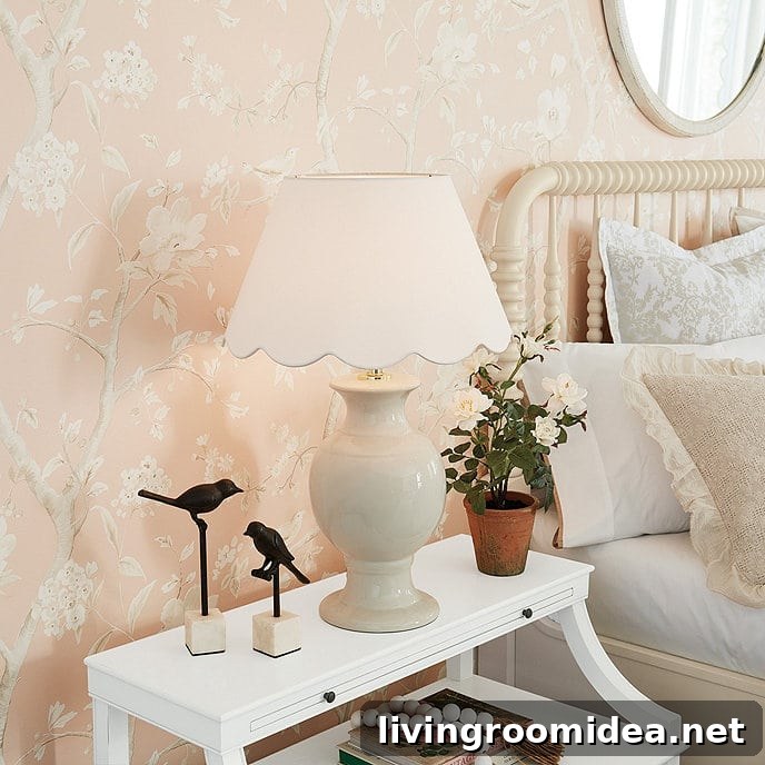 Scalloped Decor Ideas: Styling Furniture and Home Accents 8 Scalloped linen lampshade