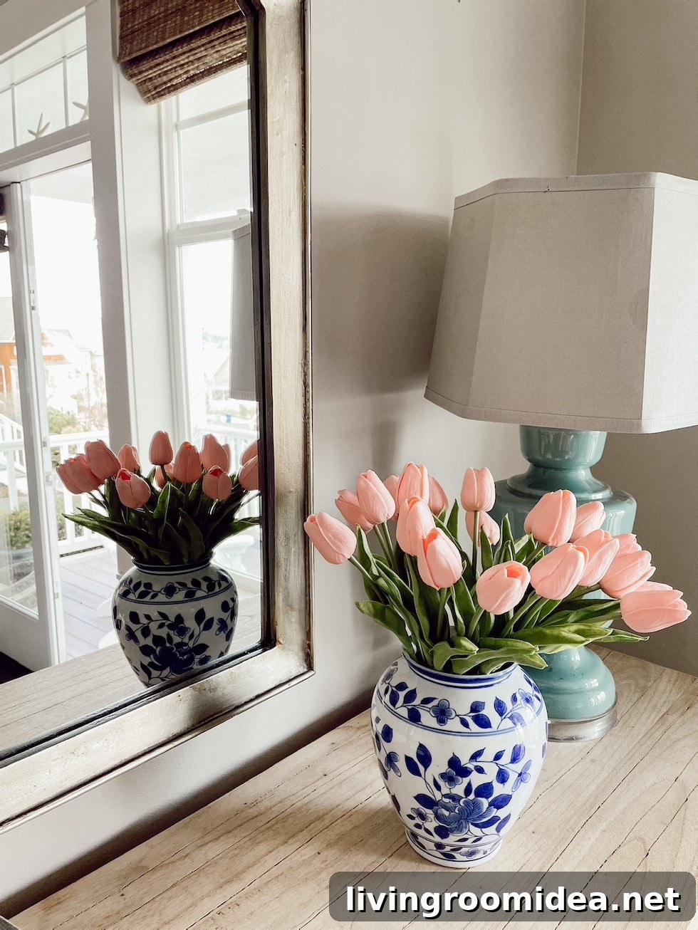 Faux pink tulips