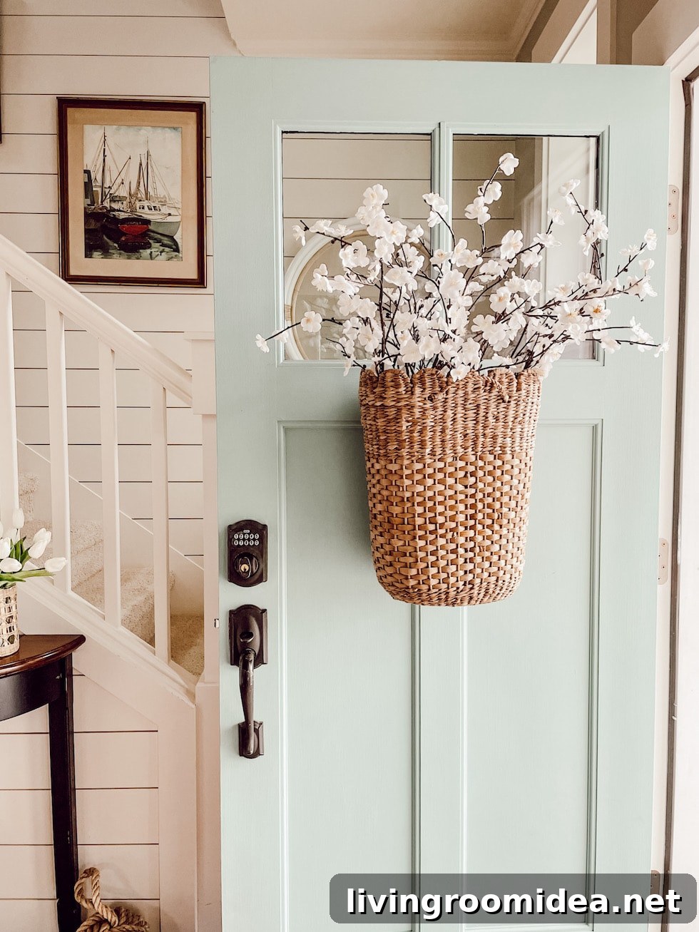 basket on a door