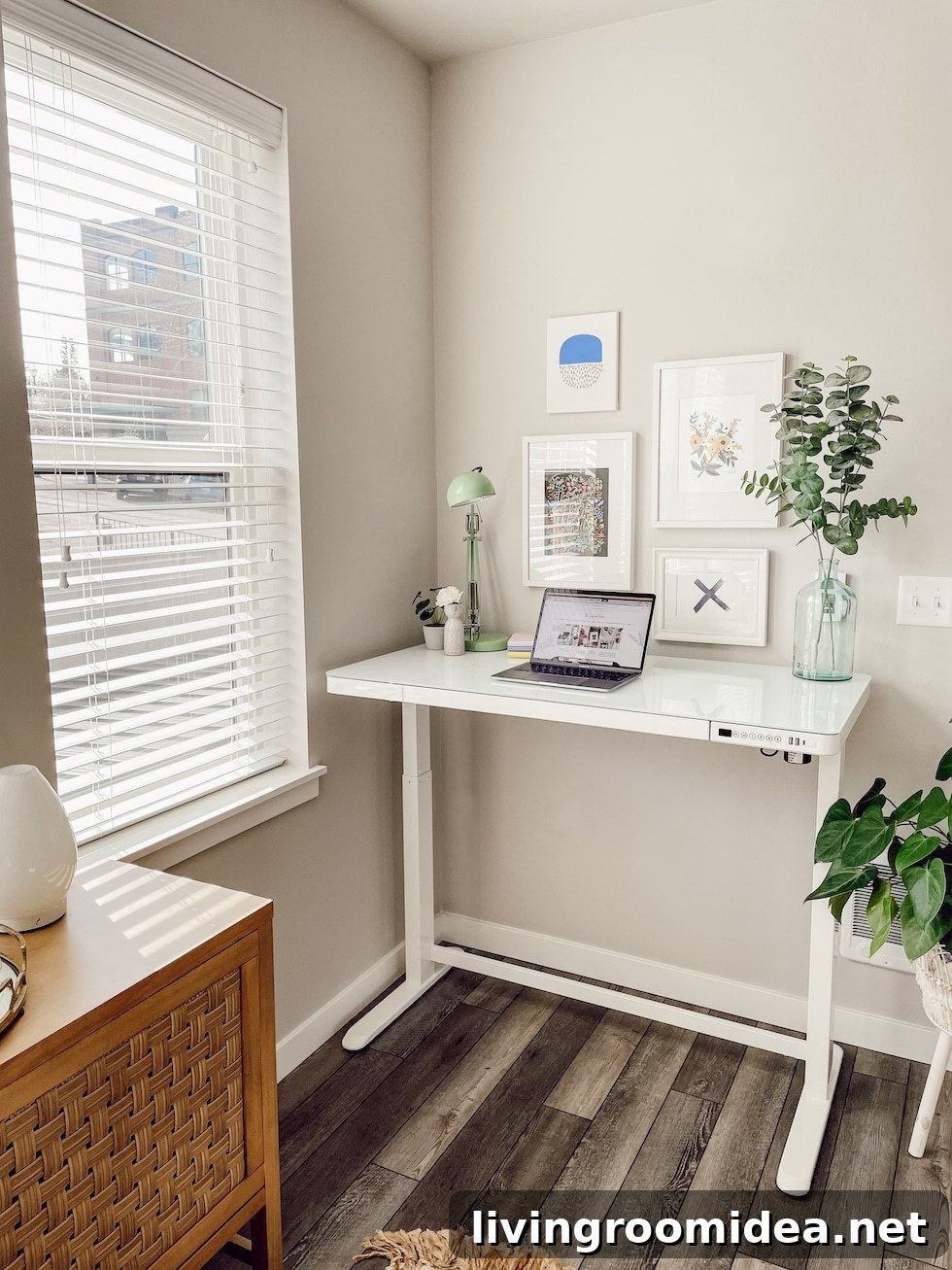 Compact Standing Desk Ideas for Working from Home in Small Spaces 4 electric standing desk for working from home