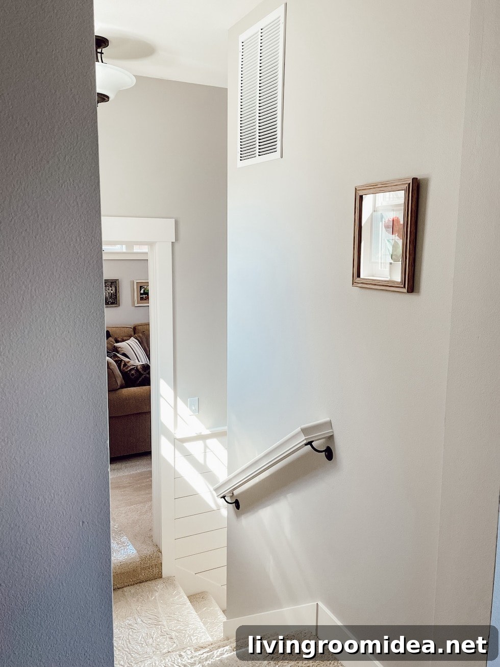 beach house before photos of small stairwell