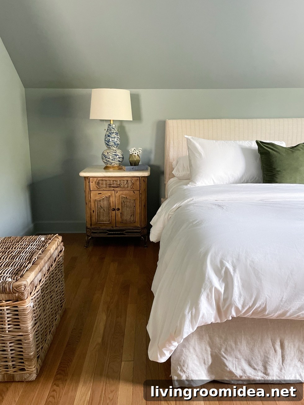 Primary Bedroom refresh. Brooklinen bedding and new hardwood flors