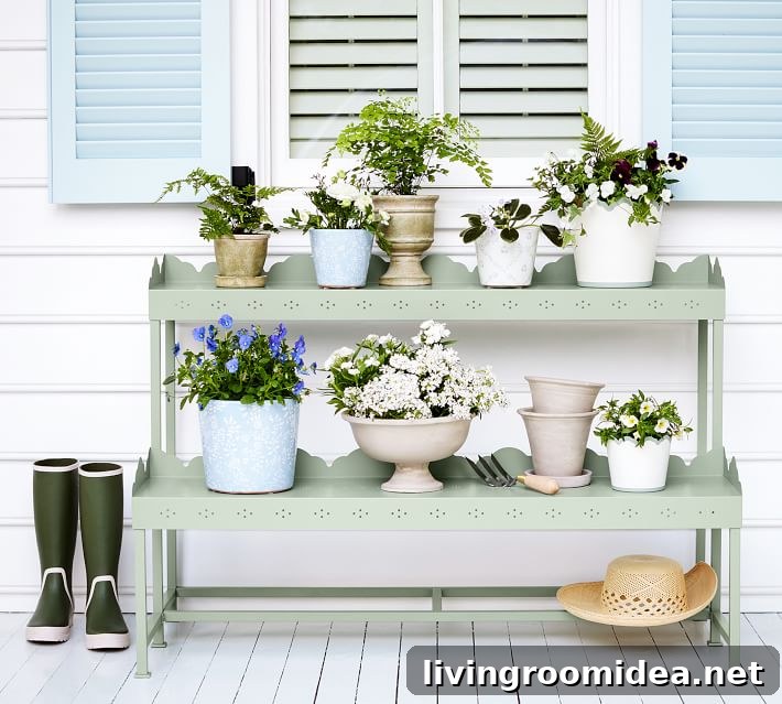 Bring a Garden Vibe Indoors: Simple Ways to Refresh Your Home 8 Two Tiered Scalloped Etagere