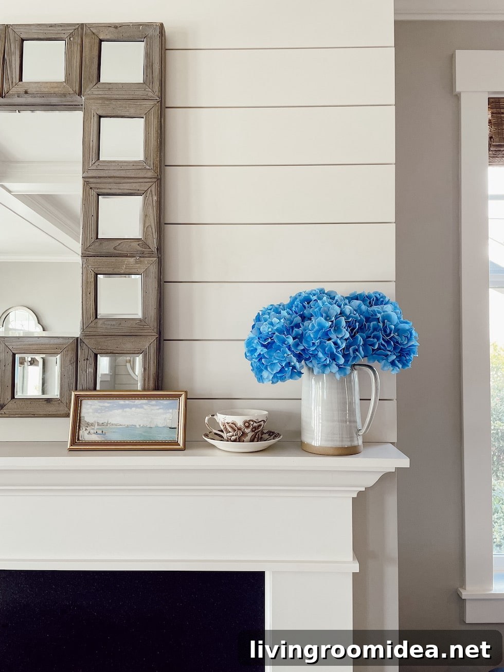 Blue hydrangeas (artificial!) for your coastal grandmother look!