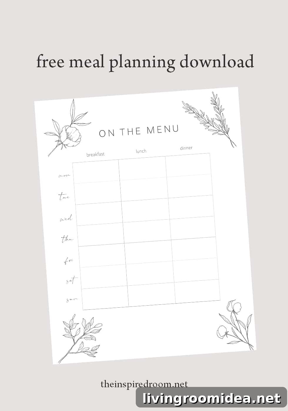 Free Meal Planning Template + 3 Ways It Will Improve Your Life 6 Free meal planning download