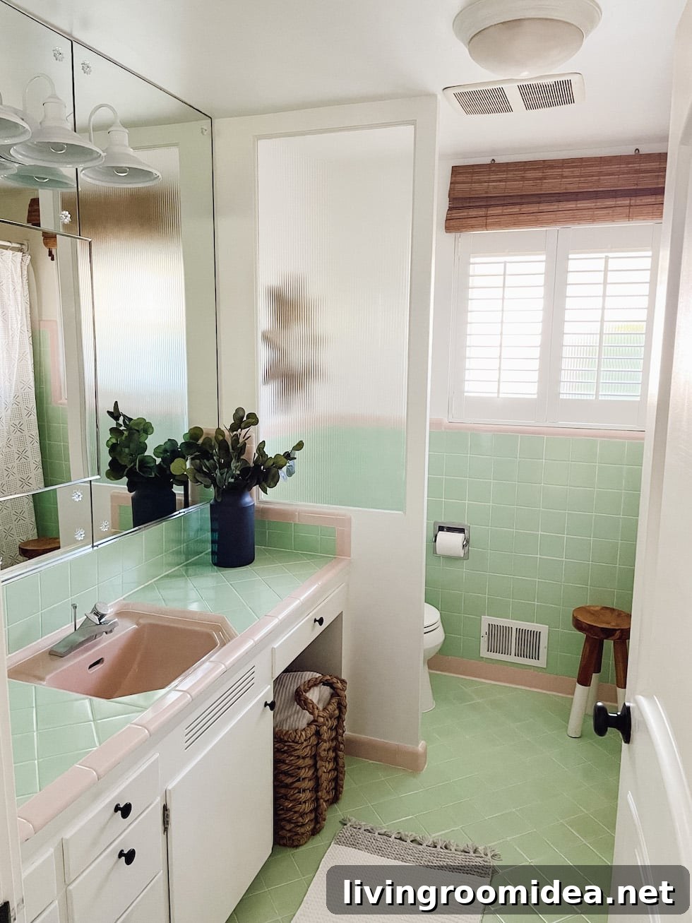 7 Fresh Upgrades to Our Vintage Mint Green and Pink Bathroom 2 mint green and pink bathroom