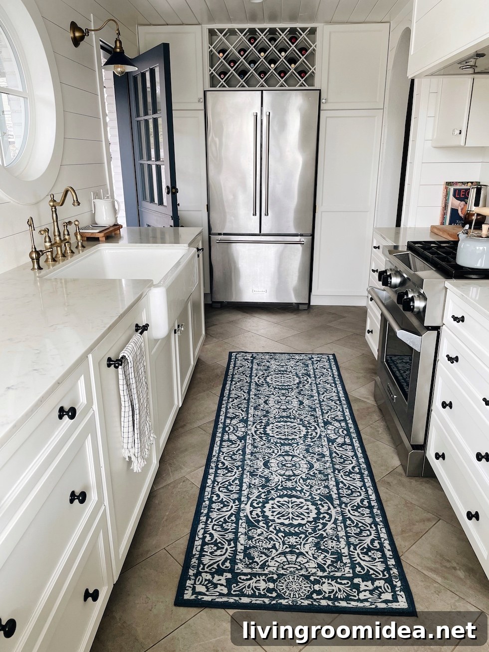 Warm up your kitchen with a washable rug!