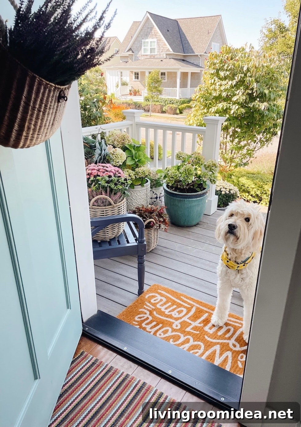 Front porch, coastal style home