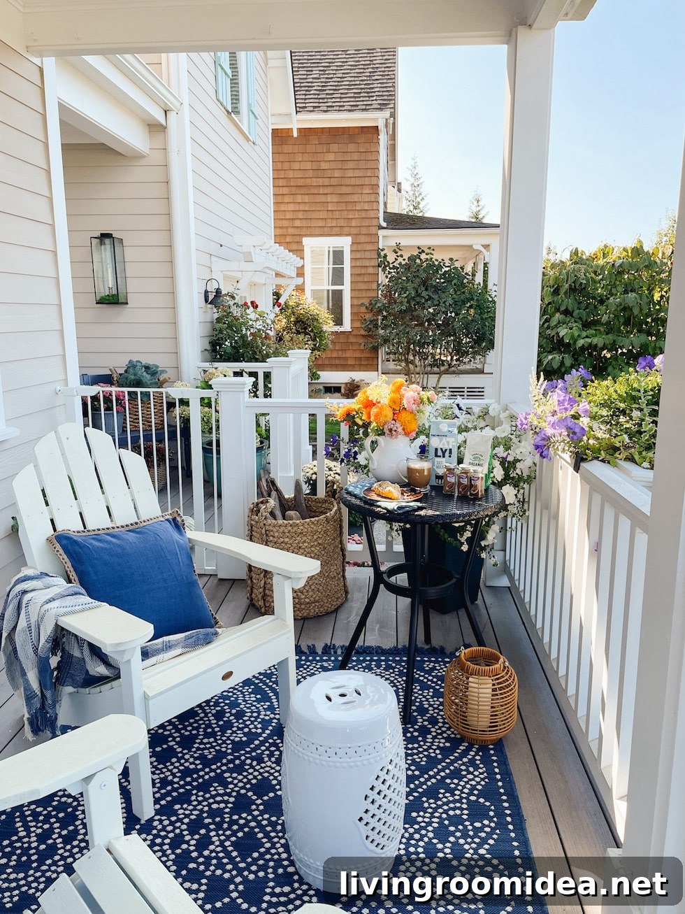 Homemade PSL on a cozy fall porch