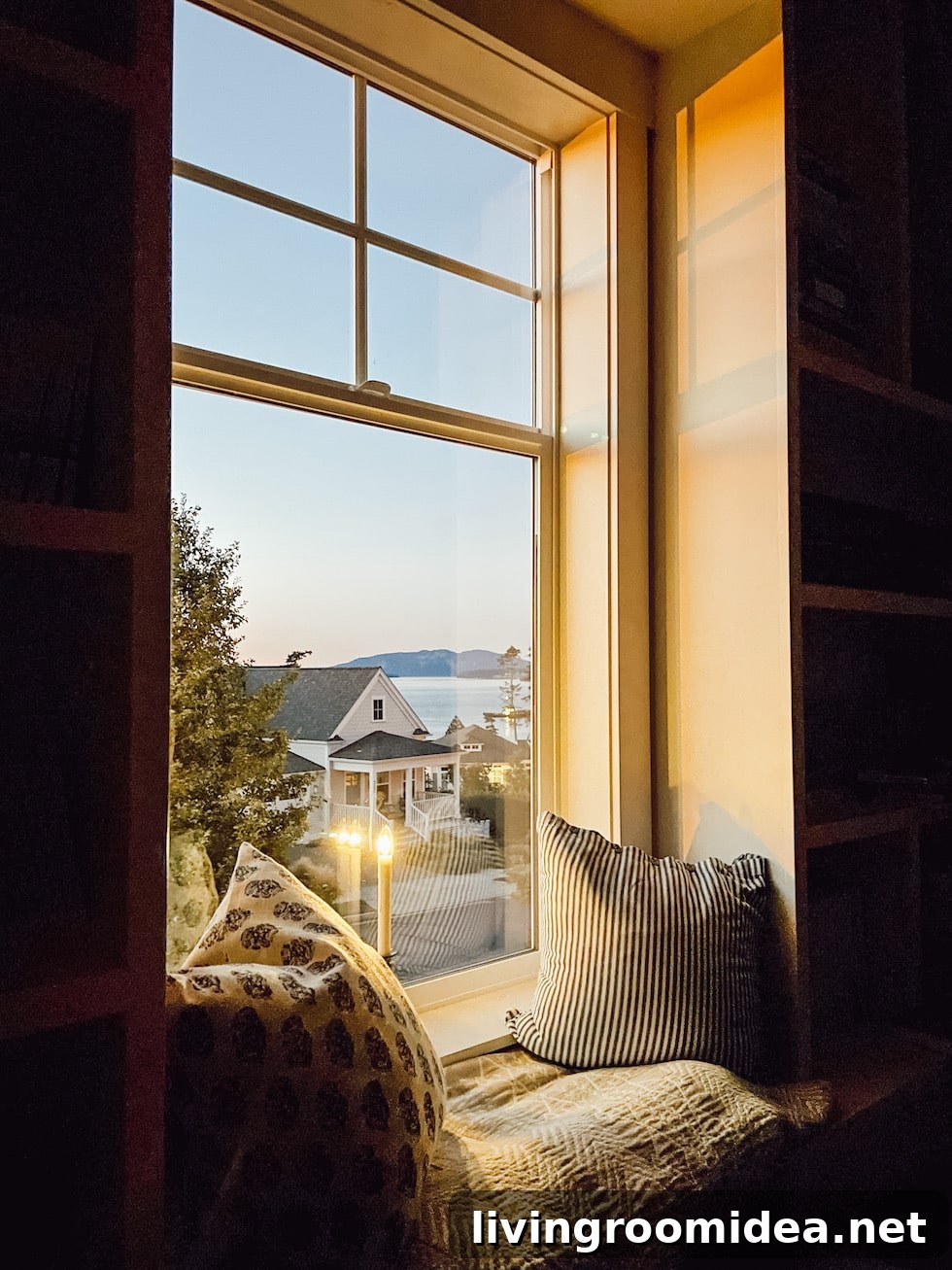 A cozy fall tradition, window candles!