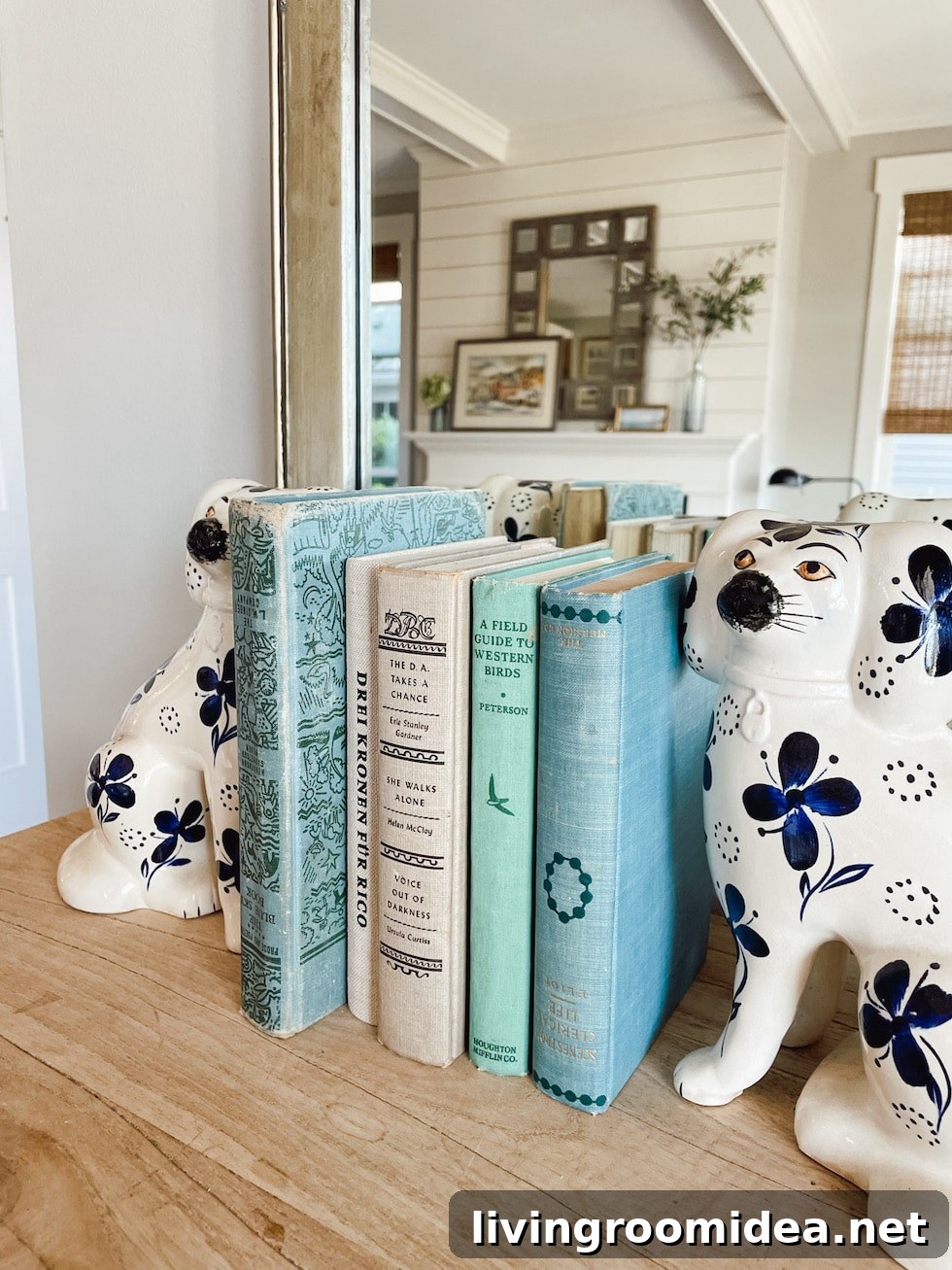 Vintage Staffordshire Dogs and Collectibles That Tell Your Story 6 Navy and white staffordshire dogs. Create a home that tells your story!