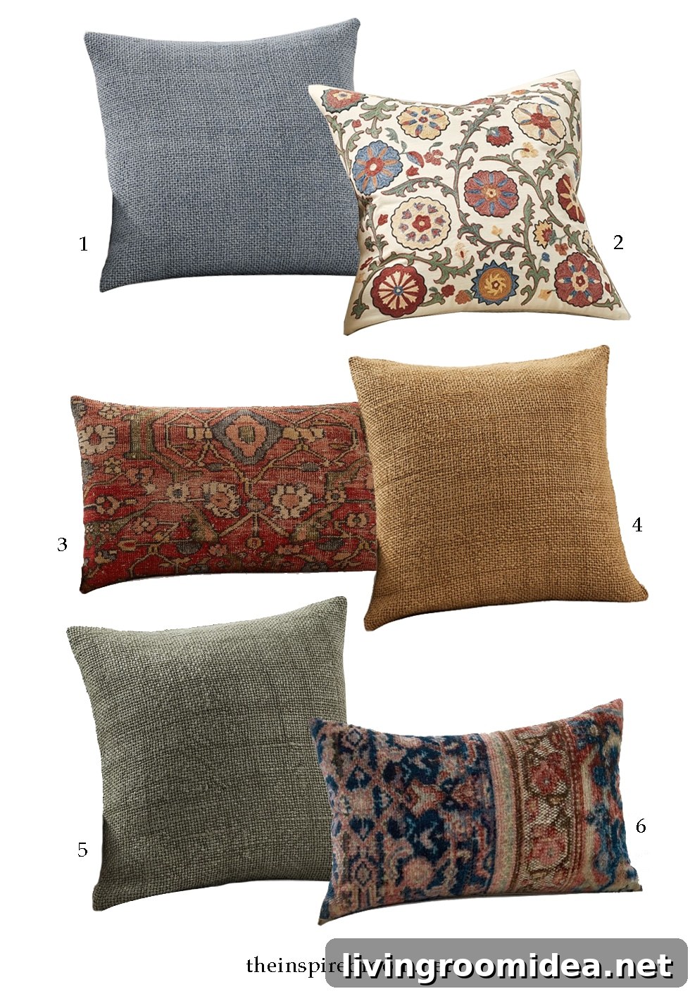 Pretty pottery barn decorative pillow, and combinations. Click for more inspiration boards and sources in the post!