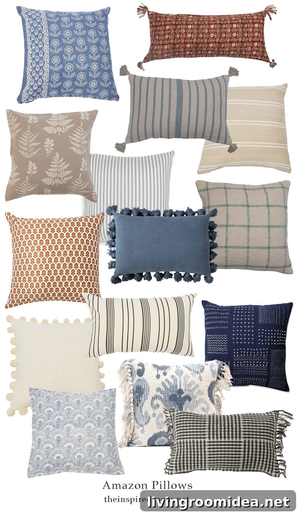 Decorative pillows and pillow combination ideas from amazon click for more inspiration boards and sources in the post!