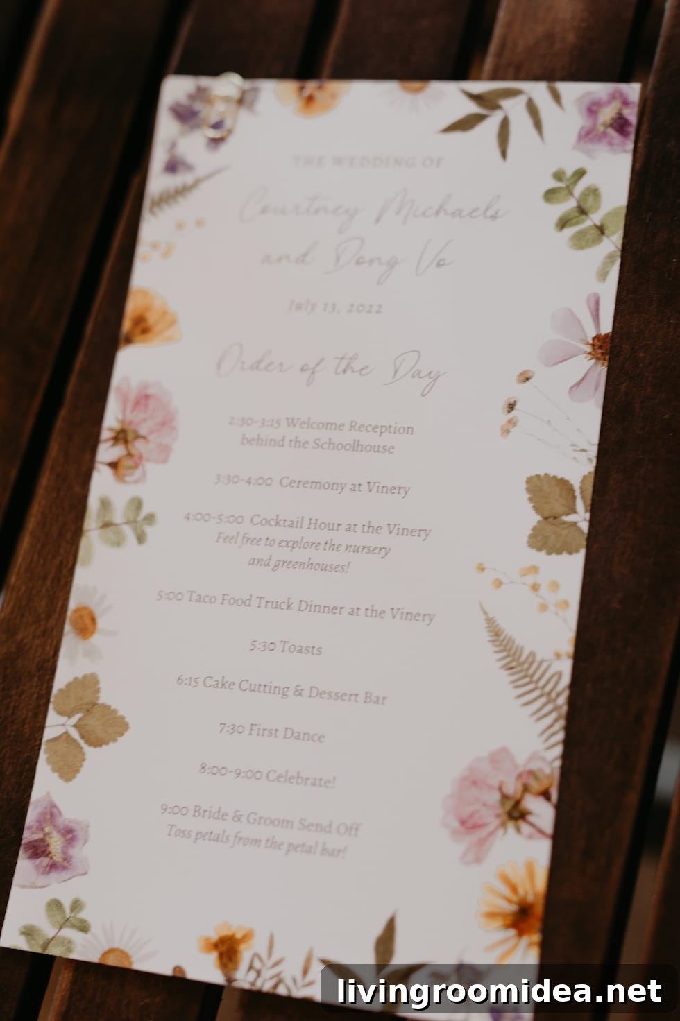 DIY wedding programs