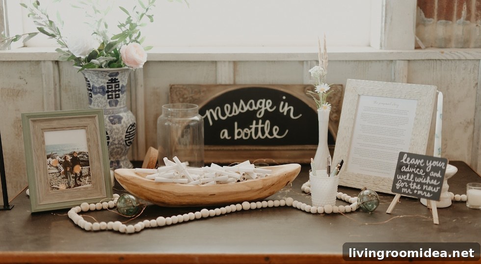 Message in a bottle station -- wedding ideas that are a budget friendly in a post