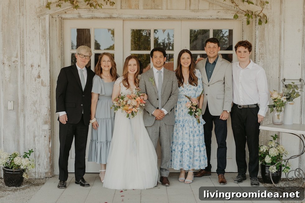 family at wedding