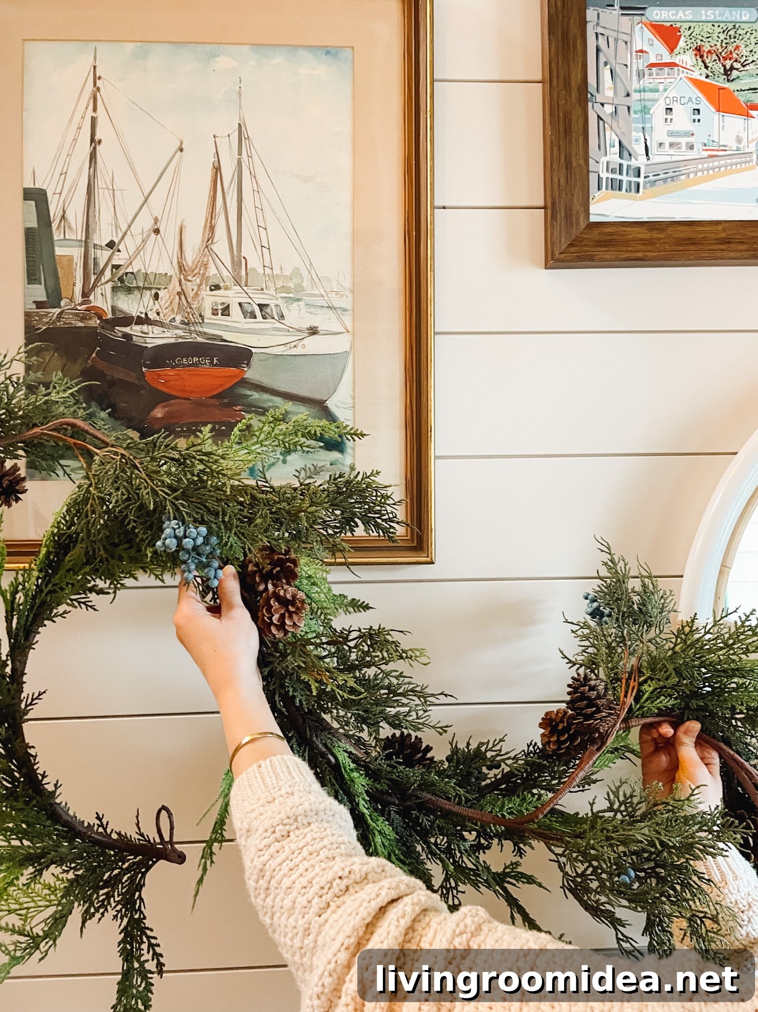 how to layer garland together to make it look fuller and more festive