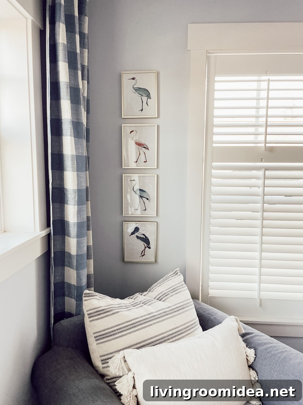Small Home Updates: Blue-Checked Curtains and Bird Artwork 4 img 149579 3 1