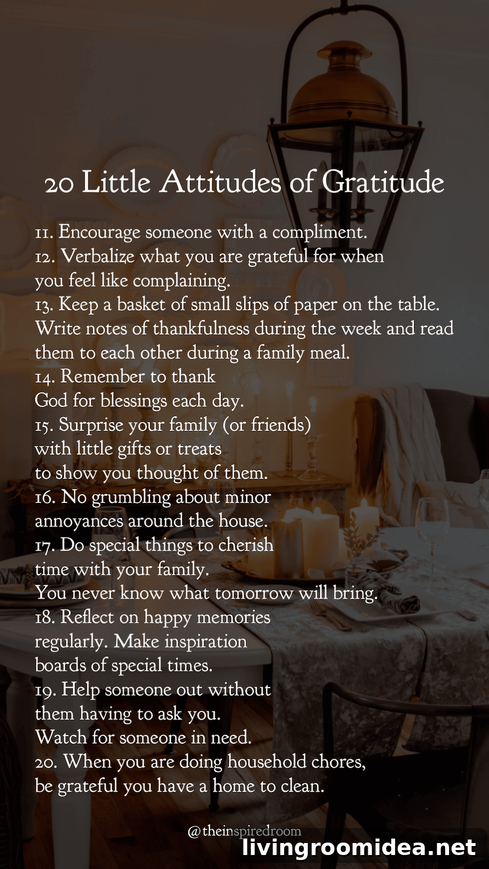 20 little attitudes of gratitude list