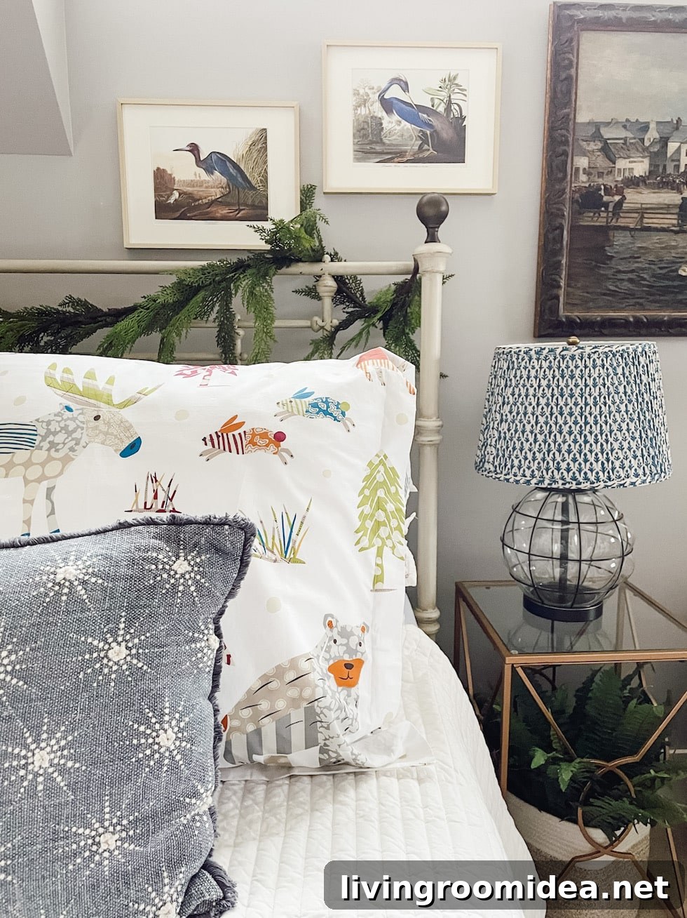 Woodland animals pillow shams whimsical winter bed nook