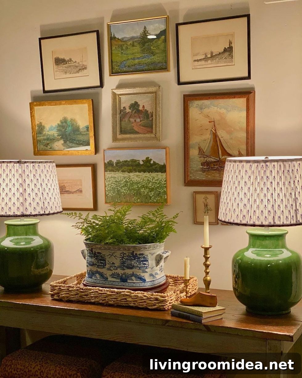 Pleated Patterned Lampshades: Sunday Strolls & Vintage Scrolls 5 Today's Sunday Strolls and Scrolls features several pleated patterned lampshades in rooms I love including this one in Dylan's charming home.