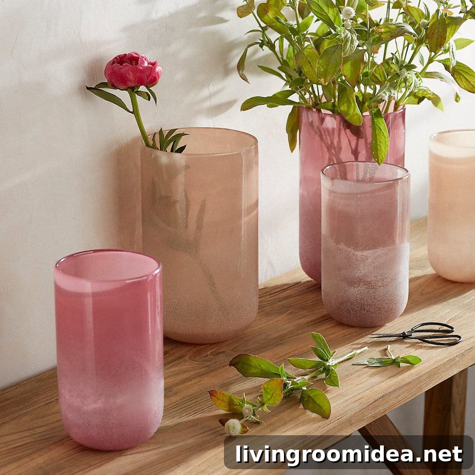 Pink vases