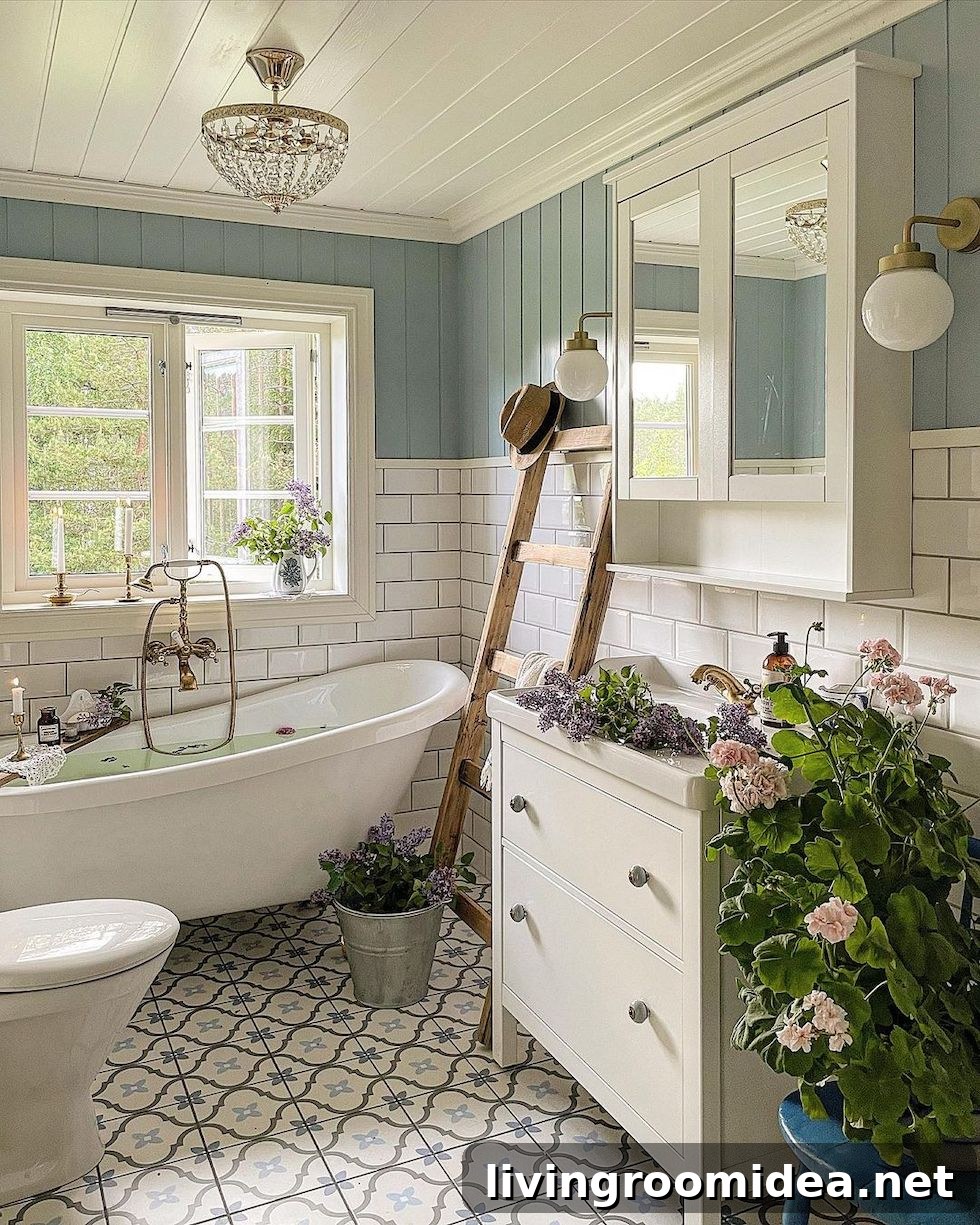 Find charming and beautiful bathroom inspiration in today's Strolls and Scrolls feature on The Inspired Room!