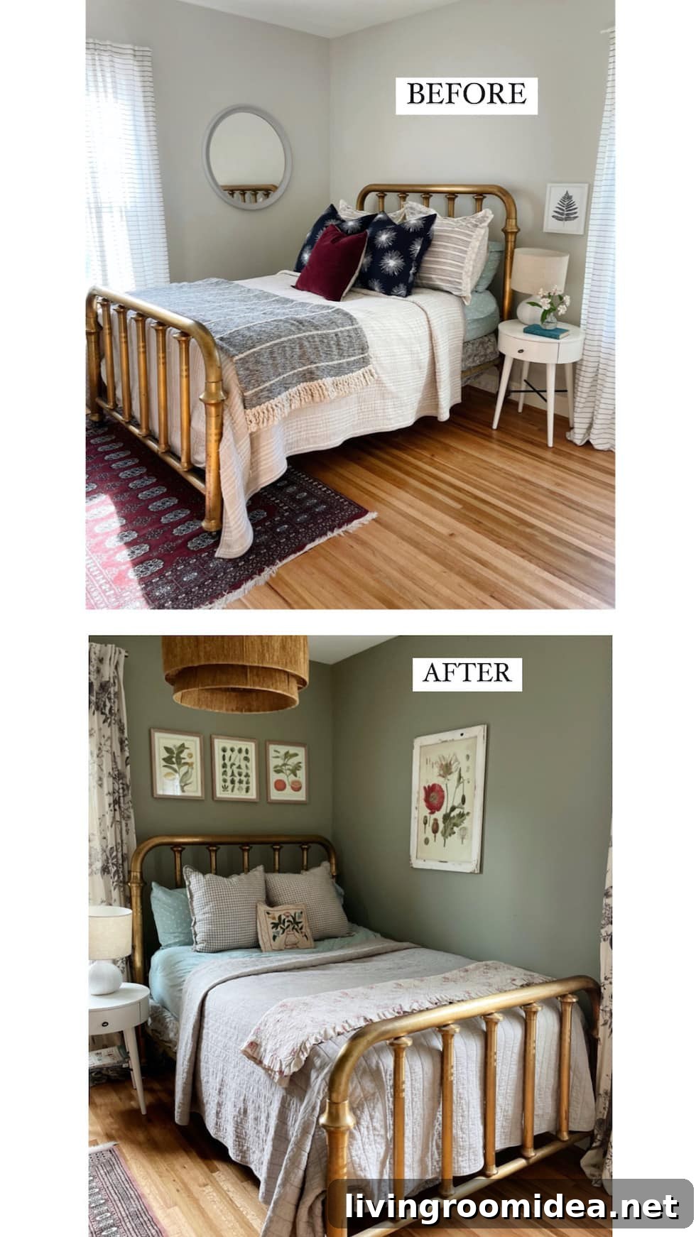 Before and after home office guest room