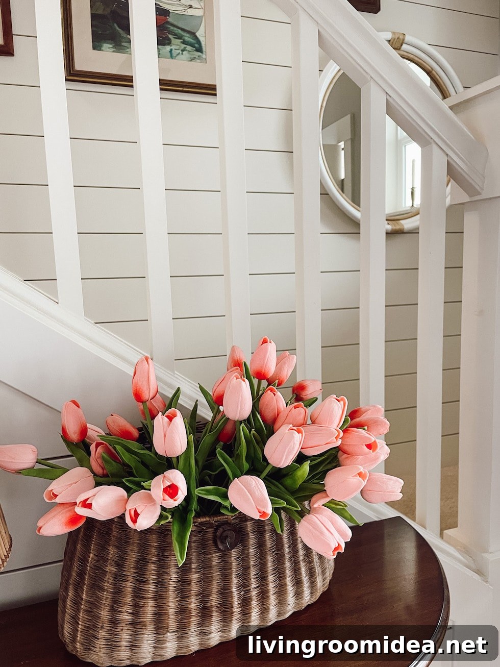 24 Fresh Spring Home Decorating Ideas to Brighten Every Room 26 faux tulips